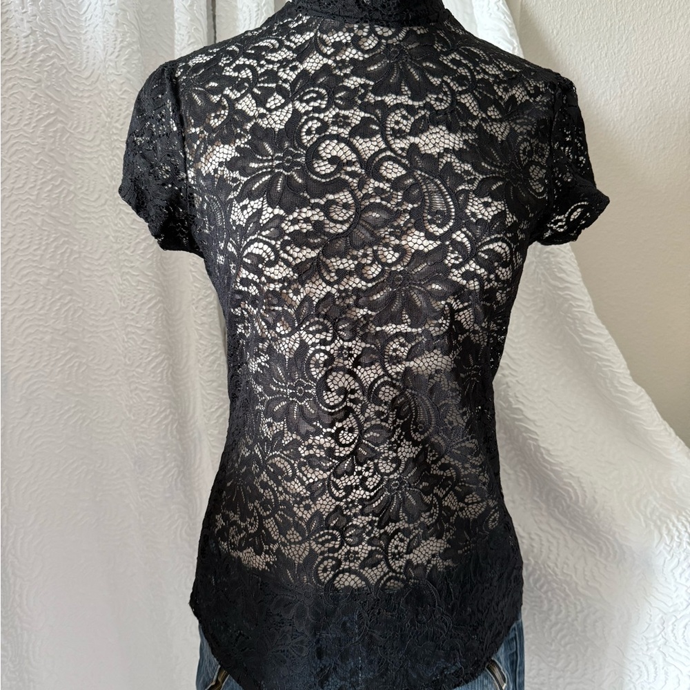 Express Black Lace Top Sz L